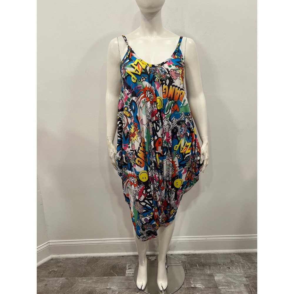 Nice Collection Lagenlook Harem Pant Romper Baggy Womens Comic Graphic Size XL